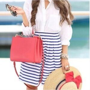 NWT! J.Crew Women's Striped Skirt Pockets Size 12